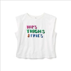 NWT Hips Thighs & Fries Graphic Tank Top - Tabitha Brown for Target White